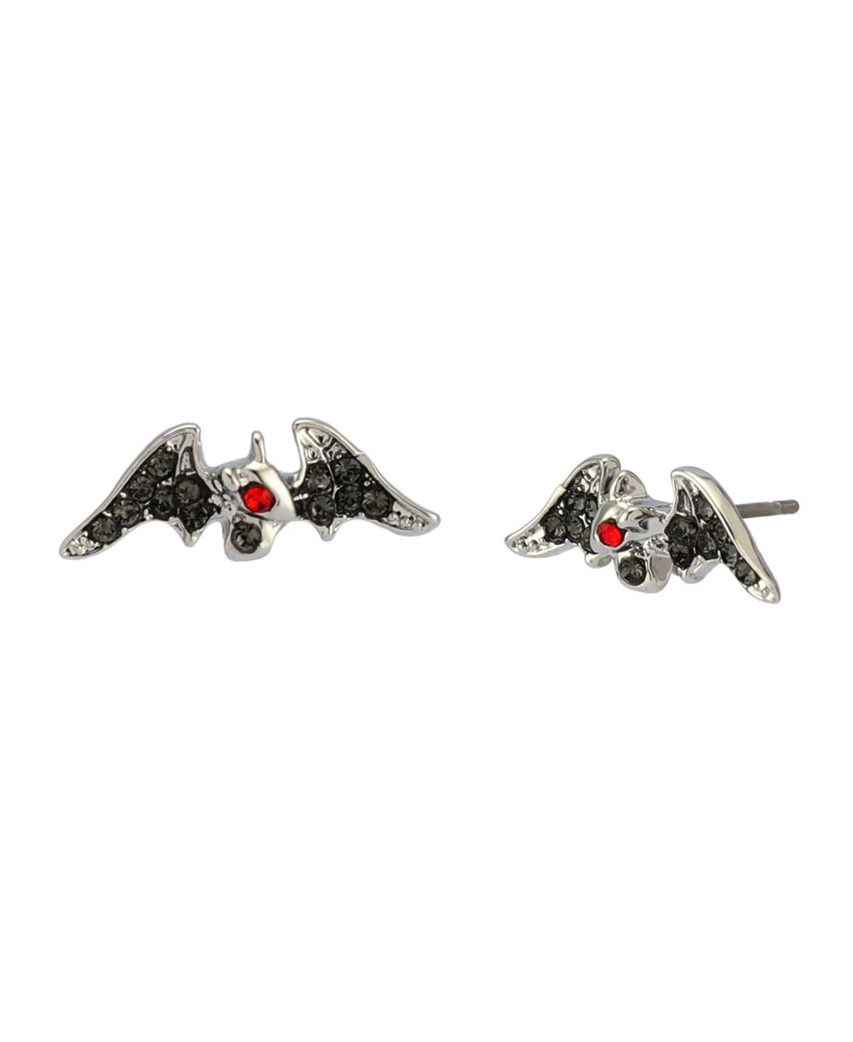 Betsey Johnson Faux Stone Bat Stud Earrings In Multi