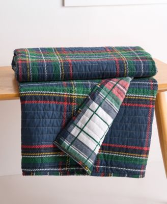 Spencer Red Plaid Reversible Quilted Throw, 60" x 50"