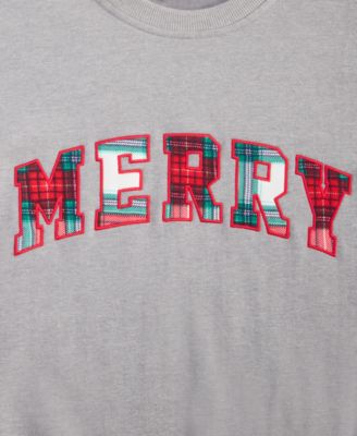 Men's Merry Plaid Appliqu&eacute; Sweatshirt, Macy's Exclusive