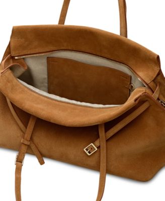 The Christina Large Suede Zip Top Shoulder Bag