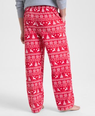 Men's Deer Fair Isle Fleece Pajama Pants, Macy's Exclusive