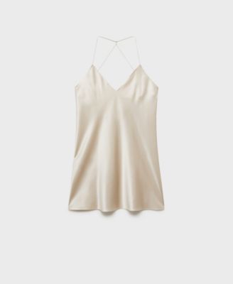 MANGO - Women's Silk Strapless Nightgown