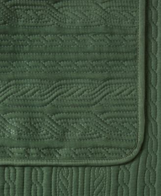 Cable-Knit Pinsonic Microfiber 3-Pc. Quilt Set, Full/Queen