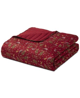 Seventh Studio Ivvy Botanical Print Pinsonic Microfiber Quilt Sets In Red