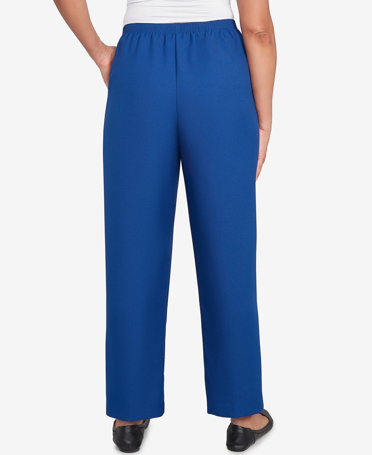 Alfred Dunner Women's Classic Poly Accord Short Length Pants In Blue
