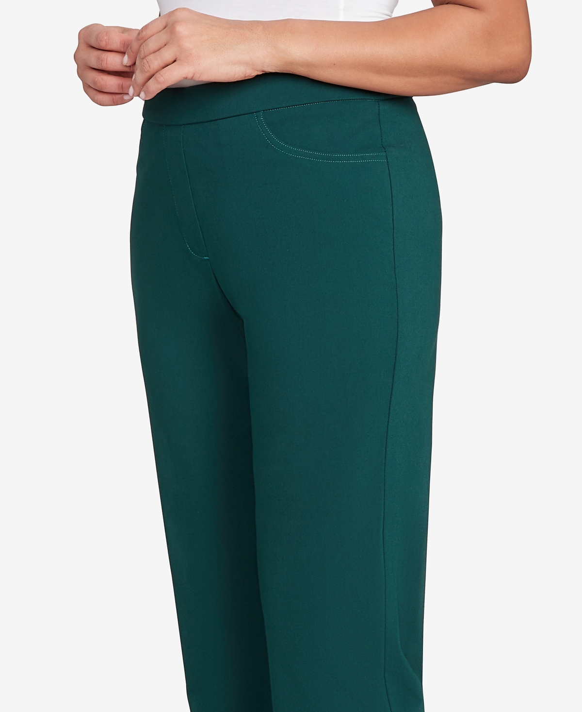 Alfred Dunner Women's Classic Allure Fitted Stretch Short Length Pants