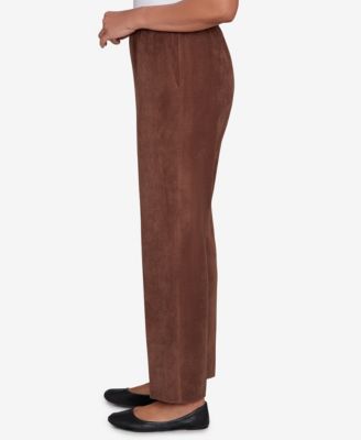 Women's Classic Corduroy Elastic Waist Short Length Pants