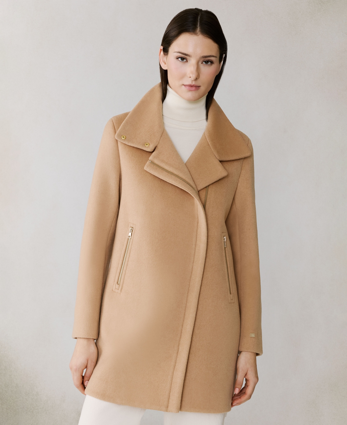 Soia & Kyo Women's Puffer-bib Asymmetric Zip-front Coat In Neutral