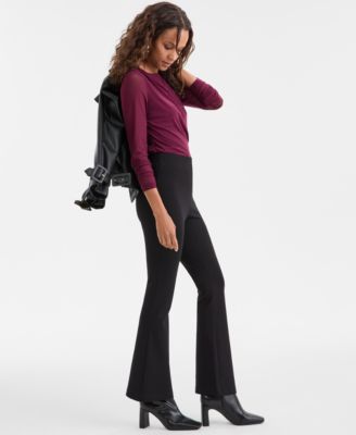 Petite Ponte-Knit Flare Pants, Created for Macy's