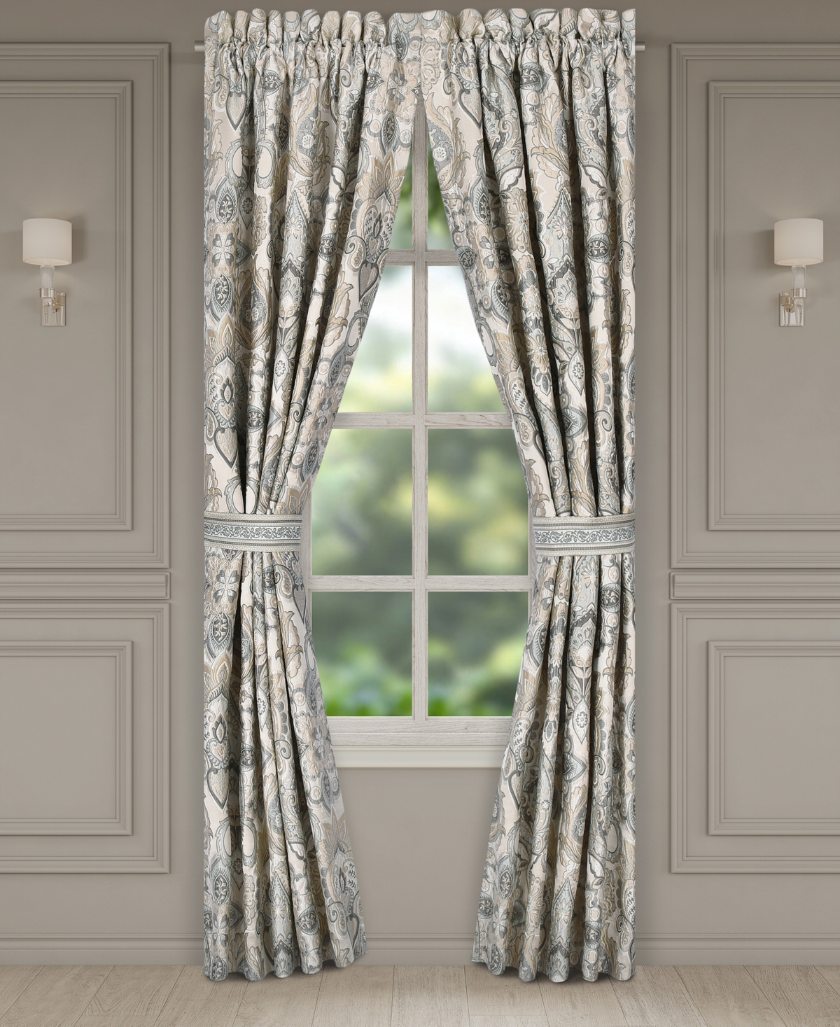 J Queen New York Annabelle Window Panel Pair, 50 X 84" In Blue