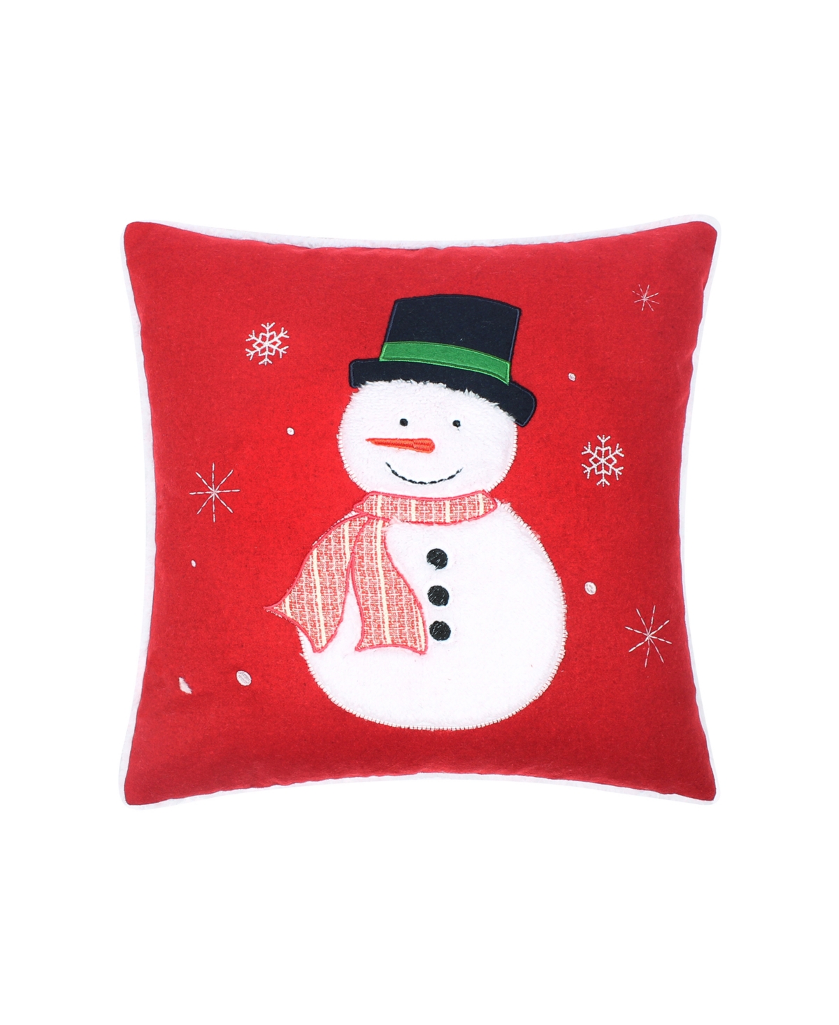 Levtex White Pine Applique Decorative Pillow, 18" X 18" In Red