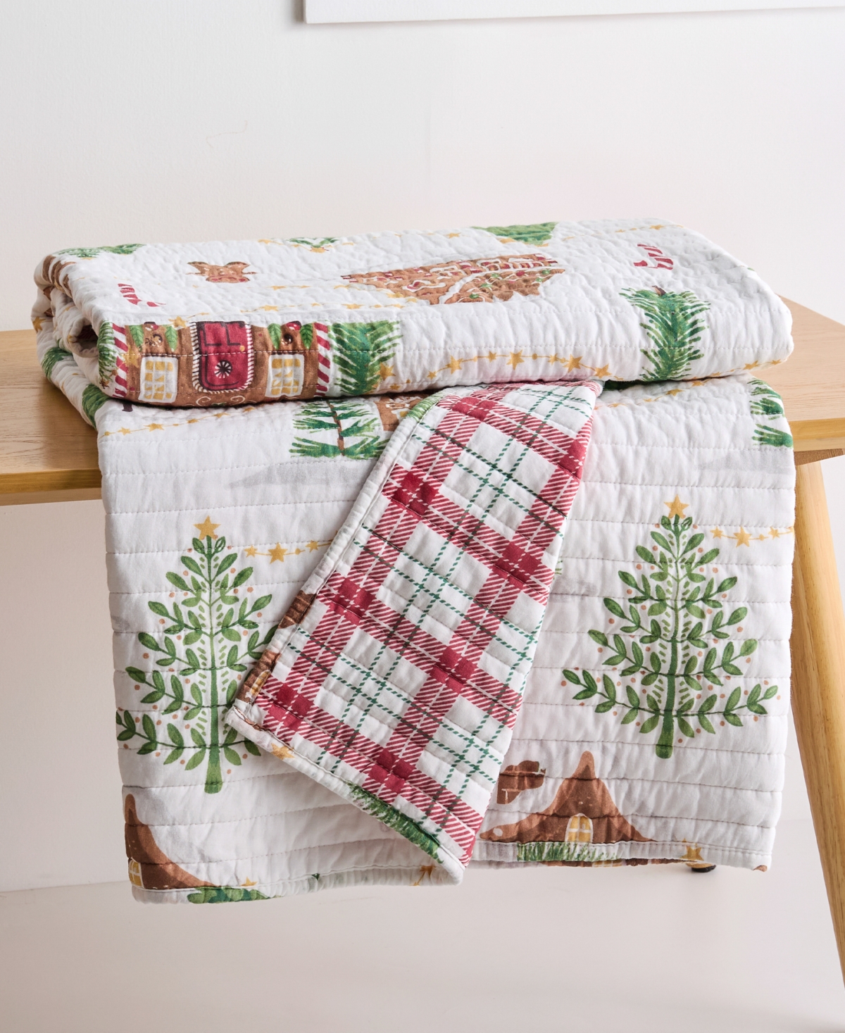 Levtex Gingerbread Village Reversible Quilted Throw, 50" x 60"