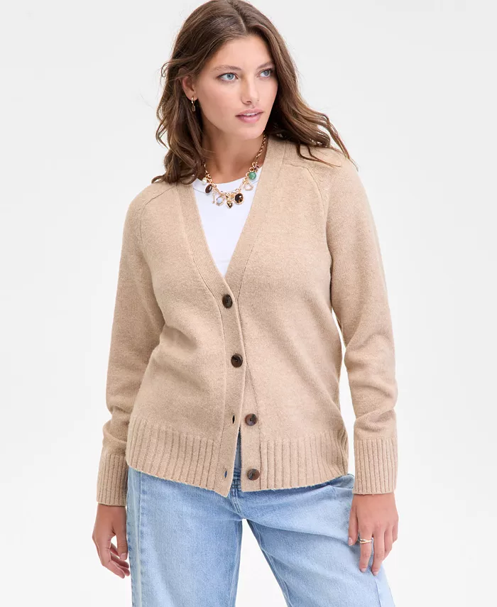 Women's Saddle Sleeve V-Neck Cardigan