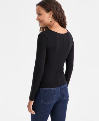 Petite Ruched-Front Top, Macy's Exclusive