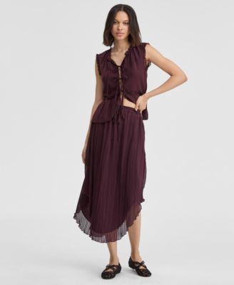 On 34th - Women's Curved-Hem Pleated Skirt