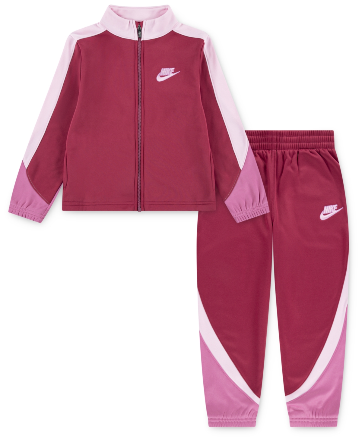 Nike Toddler And Little Girls 2-piece Propus Color Blocked Jacket & Pant Set In Red