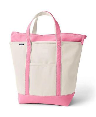 Large 5 Pocket Zip Top Canvas Tote Bag
