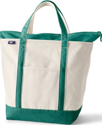 Large 5 Pocket Zip Top Canvas Tote Bag