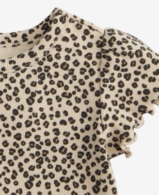 Baby Girls Mix and Match Short-Sleeve Leopard-Print Rib T-Shirt, Macy's Exclusive