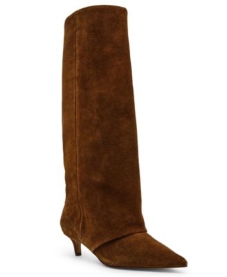 Women's Luca Wide-Calf Slouchy Kitten-Heel Dress Boots
