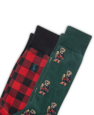 Men's 2-Pack Mini Holiday Bear Slack Socks