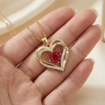 Timeless 14K Gold Plated Heart CZ ''I Love You'' Pendant