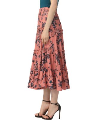Women's Tiered Midi Skirt