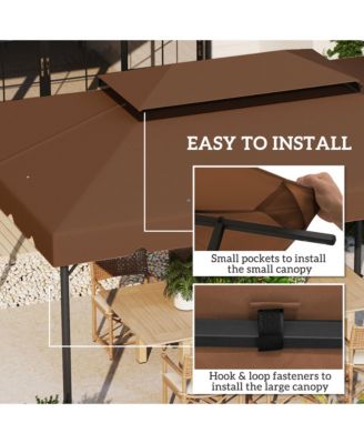 13' x 10' Double Roof Gazebo Replacement Canopy Top Cover