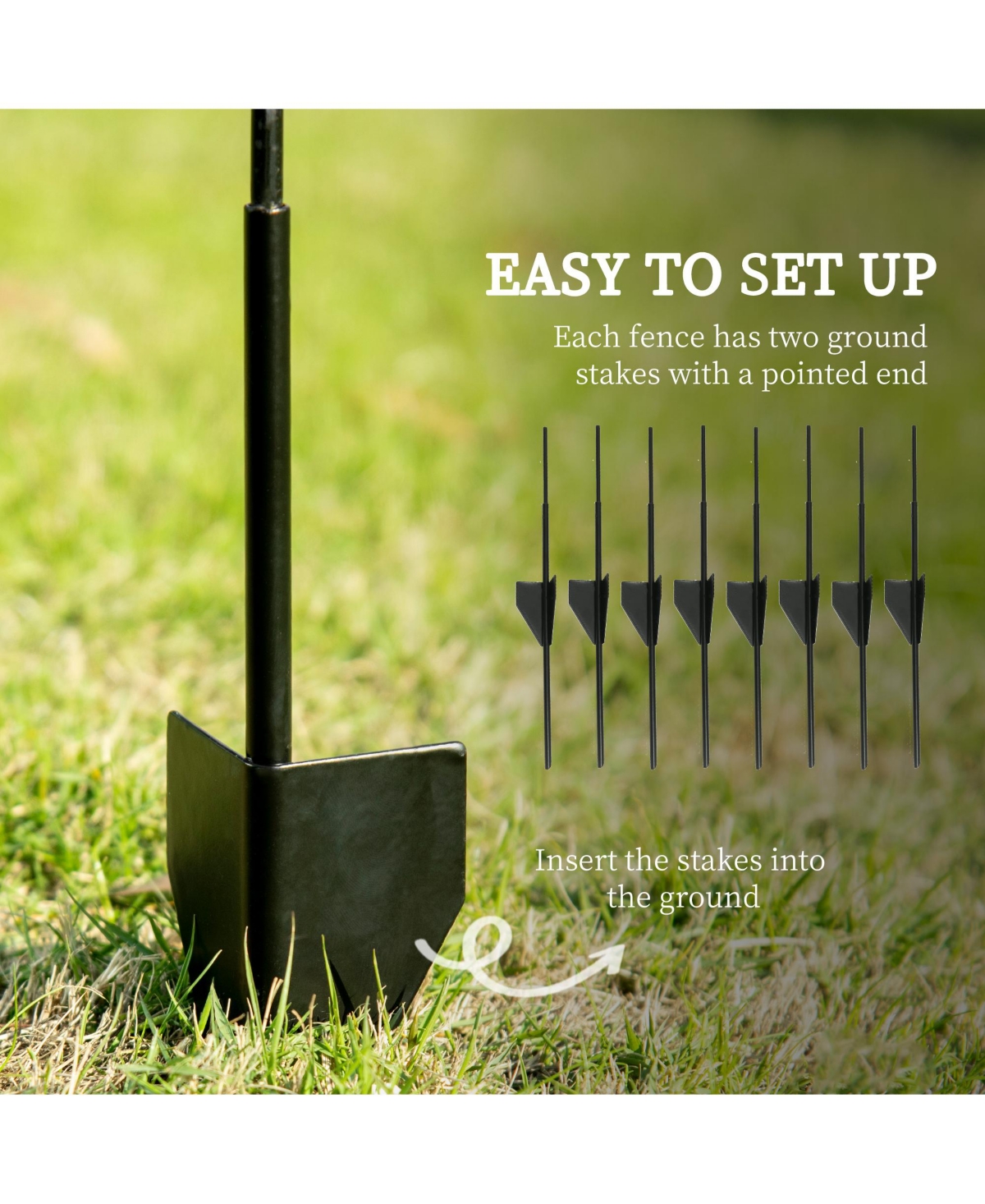 Outsunny Garden Fencing for Border Edging, Decor 11.5', 4 Pack, Square Vines