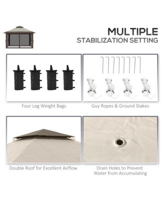 13' x 13' Pop Up Canopy w/ Netting, Weight Bags, Light