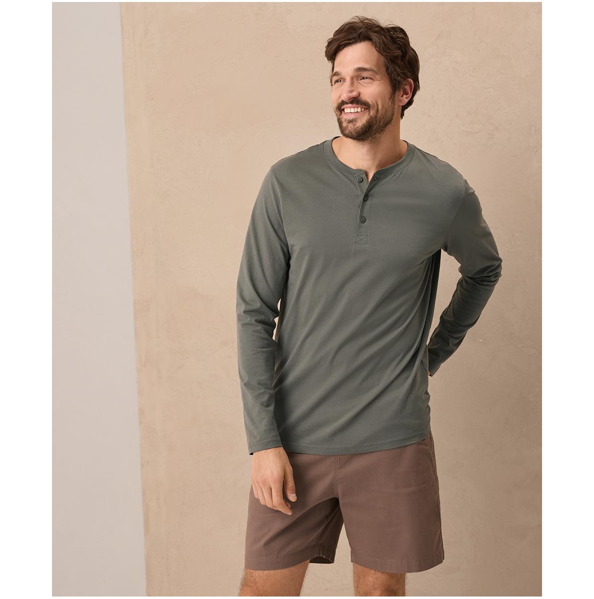 Pact Men's Organic Cotton Softspun Long Sleeve Henley