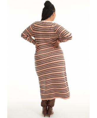 Women's June + Vie Faux Wrap Sweater Midi Dress
