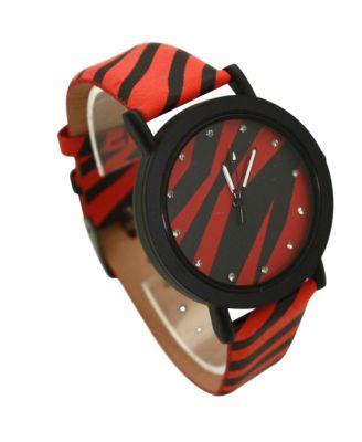 Red Zebra Colorful Strap Women Watch