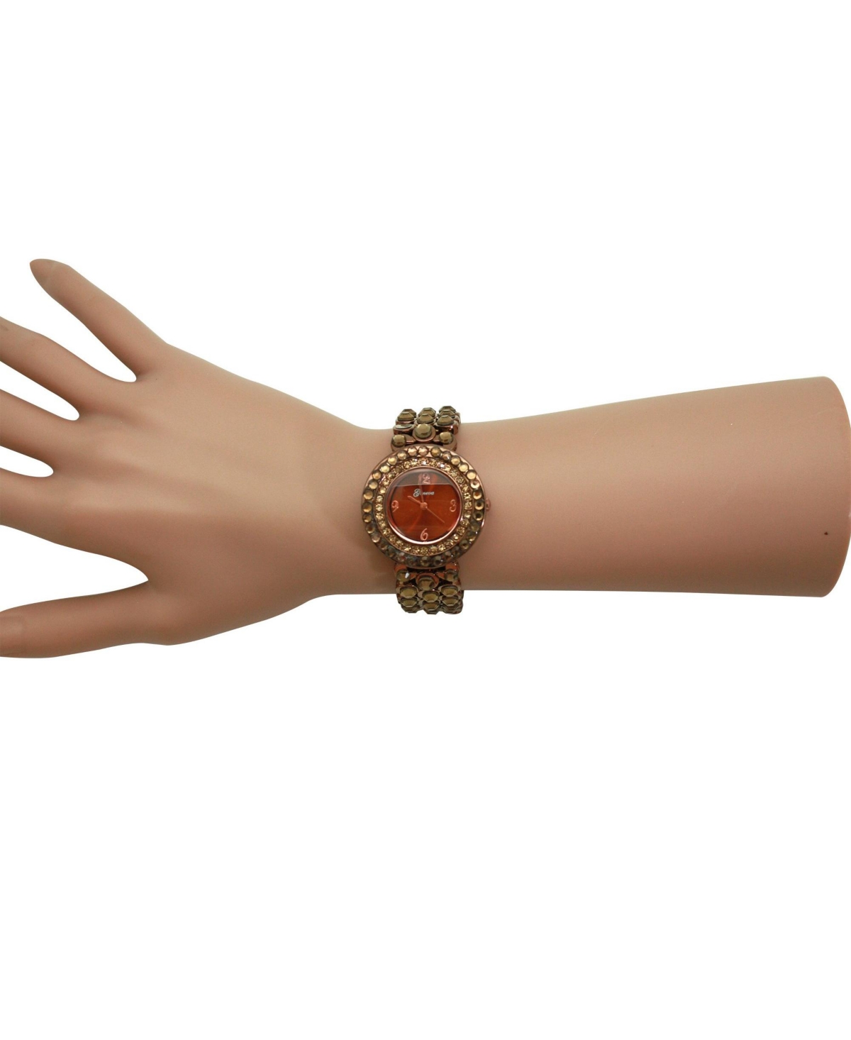 Olivia Pratt Copper Shiny Rhinestones Metallic Women Watch