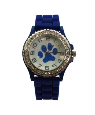 Blue Every Day Silicone Paw and Rhinestones Colorful Women Watch
