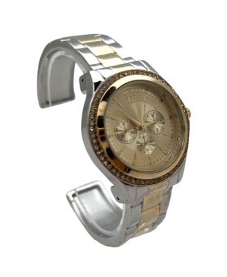 Two Tone Boyfriend Style Bangle Women Watch