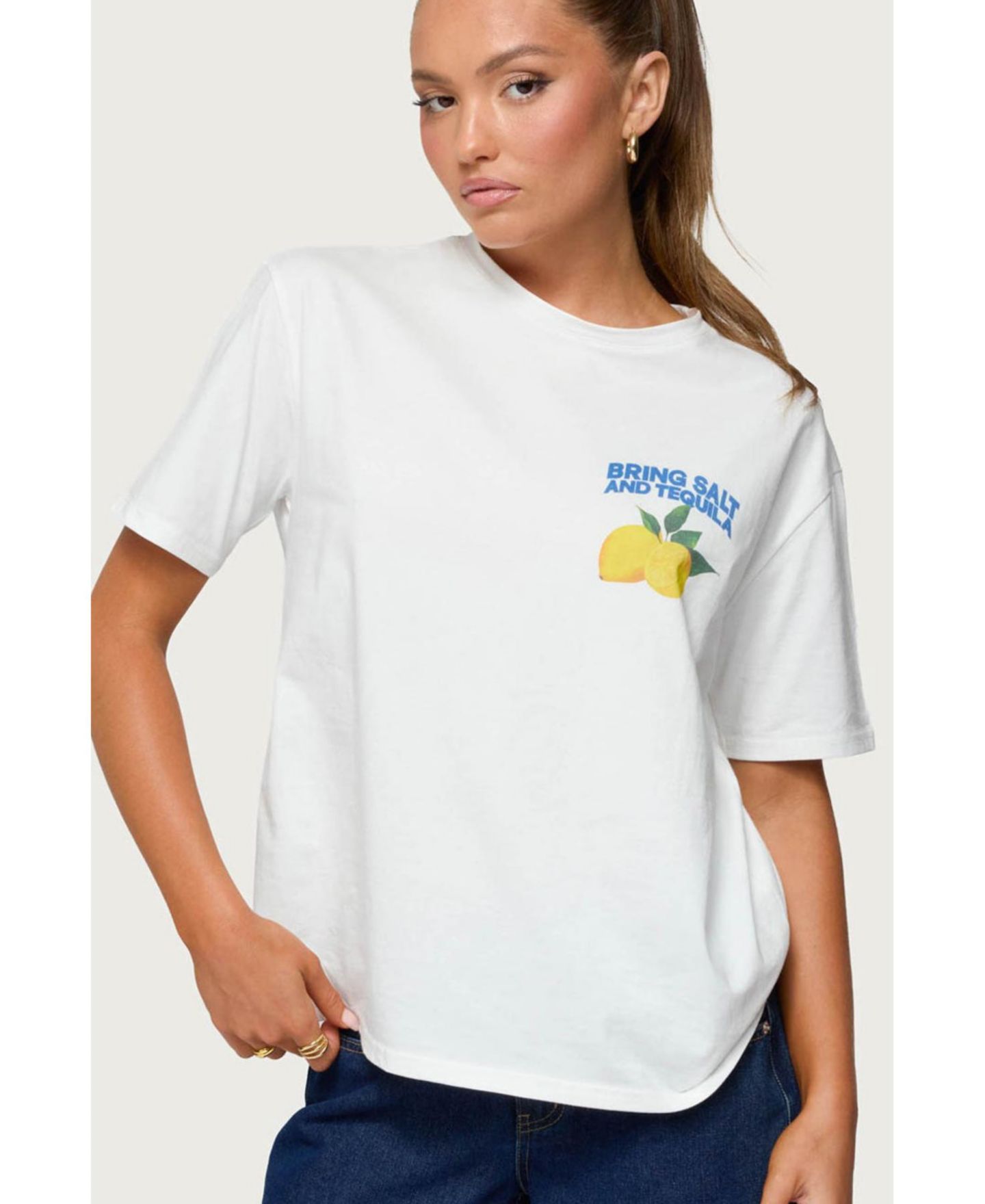 Женская футболка Edikted Let'S Make Margs Oversized, цвет: Белый — фото 1