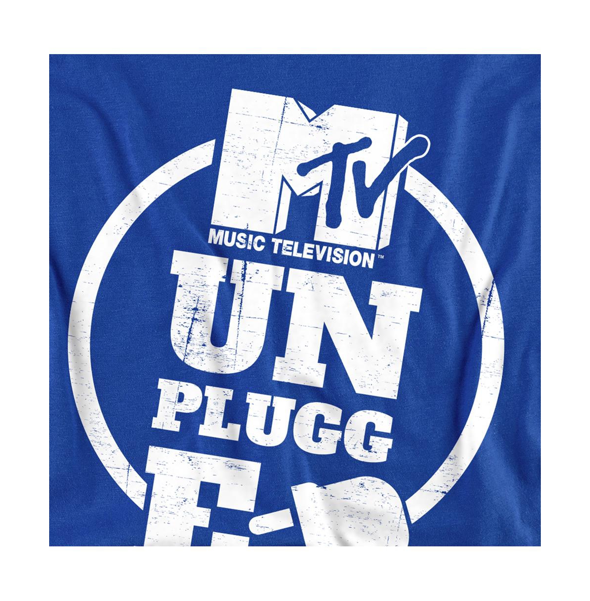 Logovision Men's Unplugged Circular Stacked Mtv Logo T-Shirt