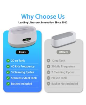 Ultrasonic Jewelry Cleaner Machine, 20oz Tank for Rings, Necklaces, Glasses, Watches, & Dentures