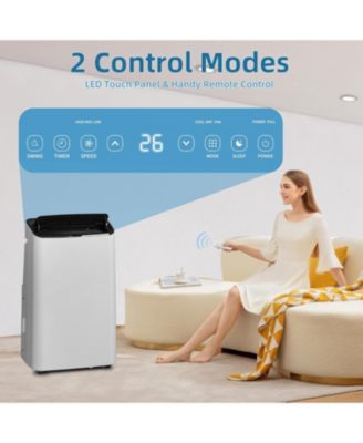 14,000 BTU Portable Air Conditioner - 3-in-1 Cooling Unit, 48dB Ultra Quiet, Window Kits with Drainage Pipe & Remote Control, Black Top Cover