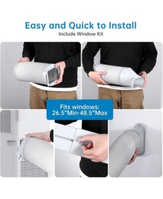 BTU, 3-in-1 with Dehumidifier, Timer & Remote+Portable Air Conditioner for Bedroom & RV, White/Black, LED Display