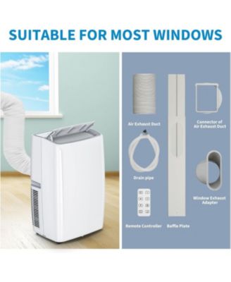 14,000 BTU Portable Air Conditioner - Efficient Cooling, Window Kit & Remote Included, White, Cools up to 750 Sq. Ft