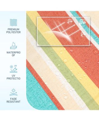 Outdoor Patio Market Umbrella Aluminum Frame with Push Button Tilt Crank and 8 Steel Ribs, UV Protection Waterproof