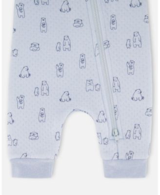 Baby Boy Cotton One-Piece and Baby Romper Blue Bear Print - Baby