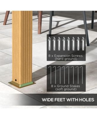 10'x12' Retractable Pergola with Wood Grain Aluminum Frame,