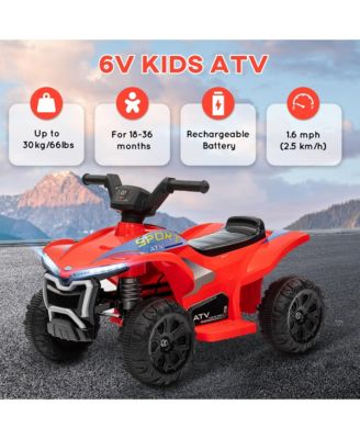 Kids ATV Quad, 6V Ride On Toy with Rechargeable Battery,