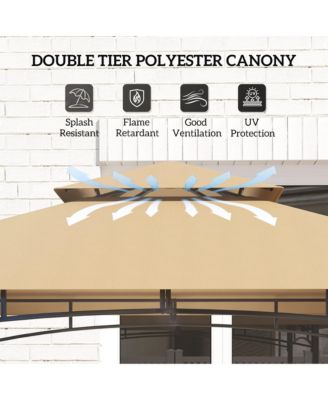 8' x 5' Grill Gazebo, 2-Tier Outdoor BBQ Gazebo,