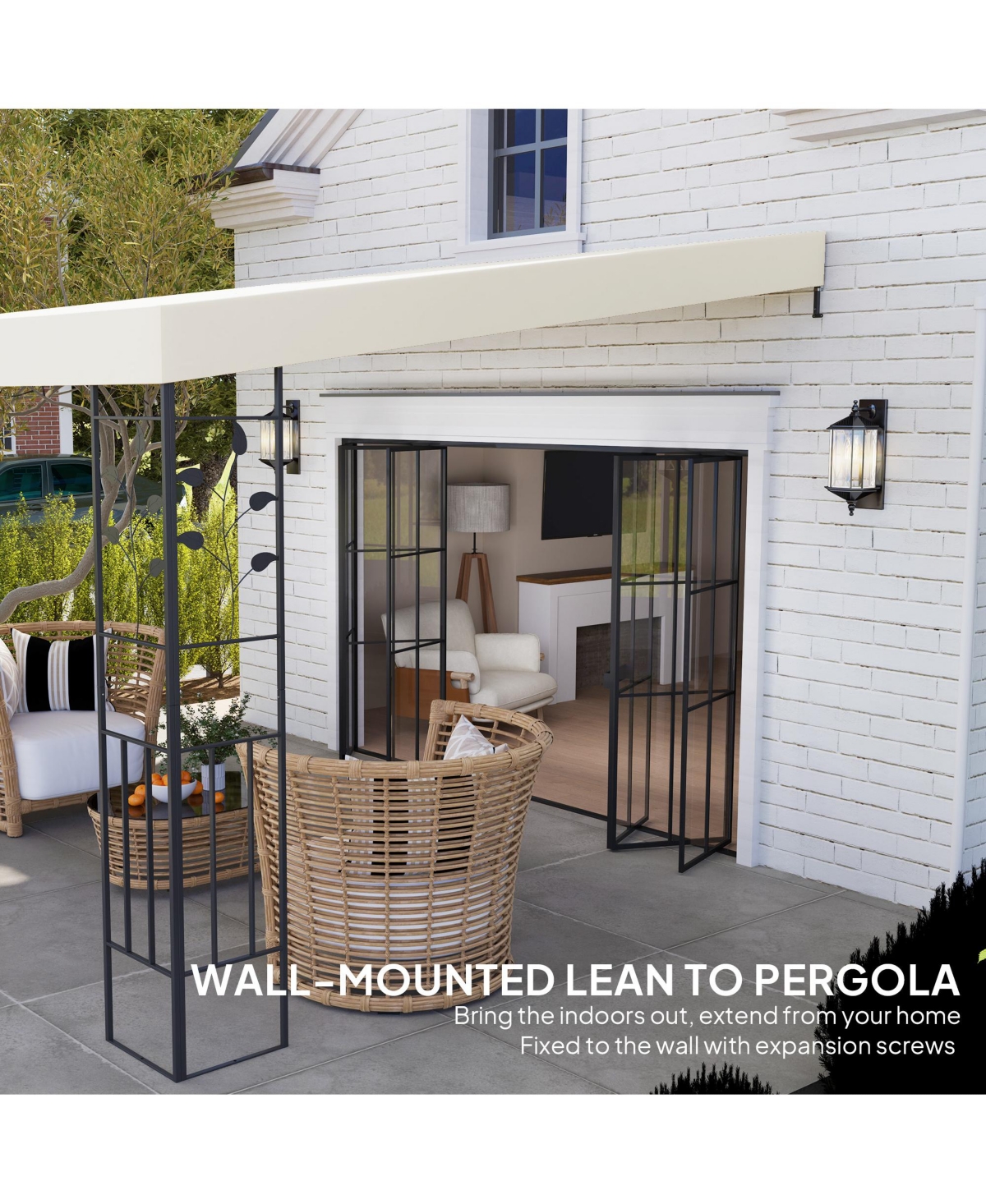 Outsunny 10' x 10' Outdoor Pergola Canopy, Metal Patio Canopy,