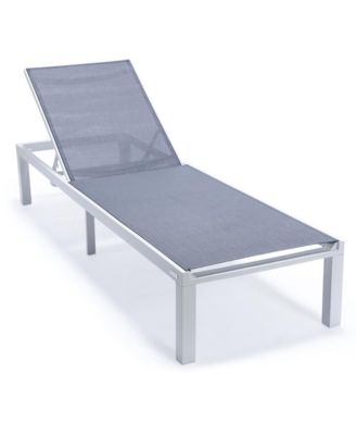 Marlin Patio Chaise Lounge Chair With White Aluminum Frame, Set of 2
