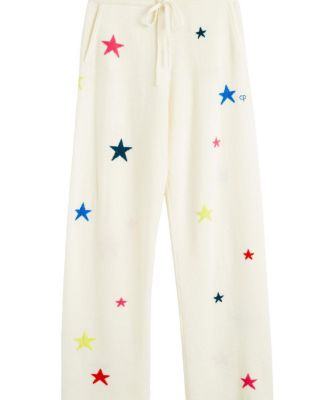 Women's Wool Cashmere Star Wide-Leg Track Pants